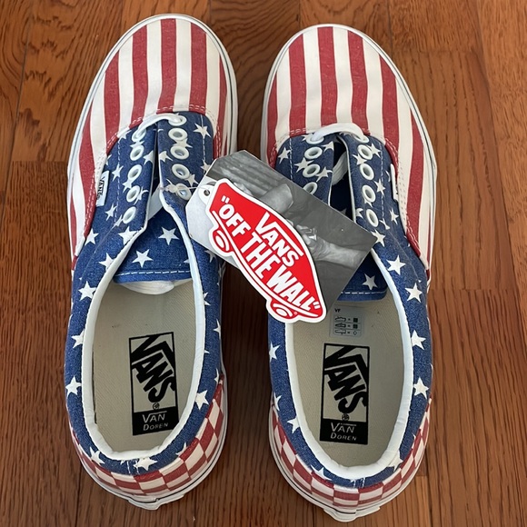 VANS Era (Van Doren) Stars and Stripes/Checkered Men's Shoes - Picture 4 of 16